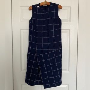 Balenciaga Plaid Sleeveless Midi Dress